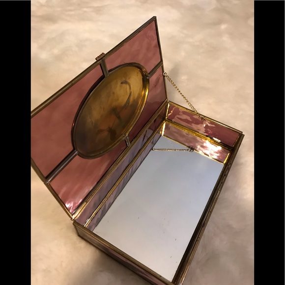 Vintage Via Vermont Glass Mirrored Jewelry Box - Picture 5 of 8